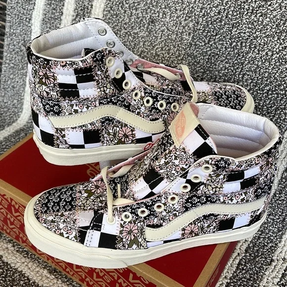 Vans Sk8-Hi Patchwork Floral Multi Marshmallow Pink MENS - Picture 1 of 16